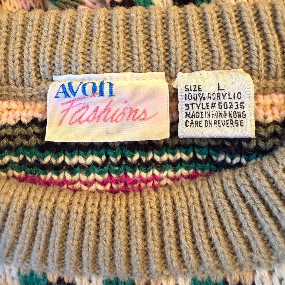 Avon Fashions Vintage Multicolor Knit Sweater - Picture 2 of 5